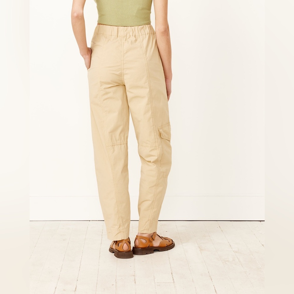 GANNI Washed Canvas Elasticated Curve Pants in Pale Khaki size 38 - Picture 2 of 12
